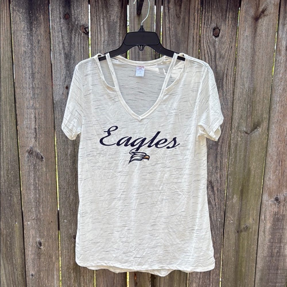 Eagles Women's Cream V-Neck Top